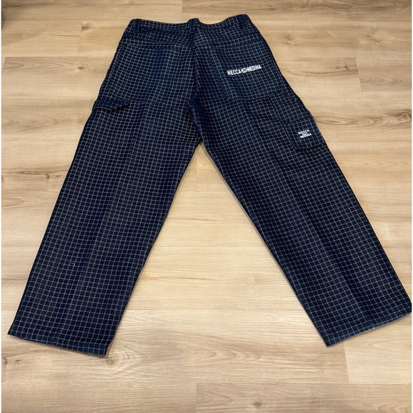 Y2K Mecca Medina 36 Waist Wide Leg (10in)Carpenter Style Jeans Checkered Pattern - Picture 5 of 14